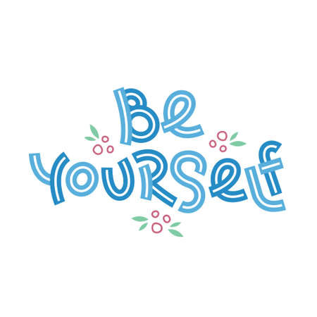 Be yourself. Positive thinking quote. Motivational card. Inspirational poster.のイラスト素材