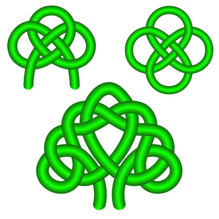 Money tree and double coin -green knot good luck. Traditional chinese symbol, classic template. Vector print.のイラスト素材
