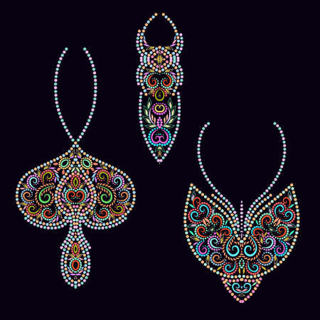 Design pendants with colorful beadsのイラスト素材