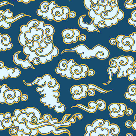 The clouds. Chinese traditional seamless pattern. Asian ethnic ornament. Vector print. Use for...
