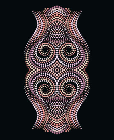 Neckline ethnic design. Dotted colorful traditional pattern. Vector print with decorative elements and beads for embroidery, for women's clothing.のイラスト素材