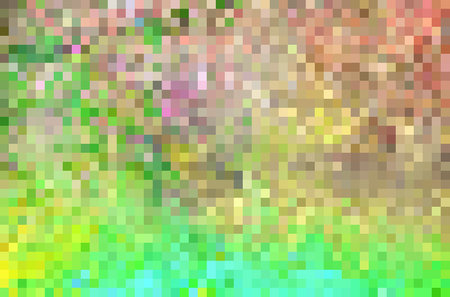 Pixel Art design - colorful spring mosaic background. Vector clipartのイラスト素材
