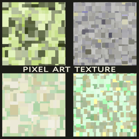Pixel art seamless patterns. Camouflage texture for design. Vector set.のイラスト素材