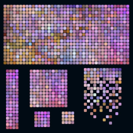 Pixel art design - colorful mosaic background. Set of template. vector clipartのイラスト素材