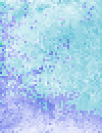 Pixel art design - blurred background. Blue mosaic pattern. vector clipart