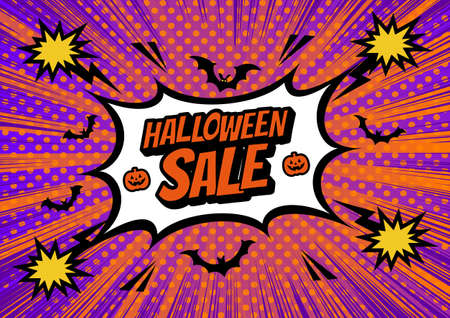 The pop art style, Comic book concept HALLOWEEN speech bubble.のイラスト素材