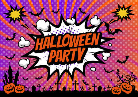 The pop art style, Comic book concept HALLOWEEN speech bubble.のイラスト素材