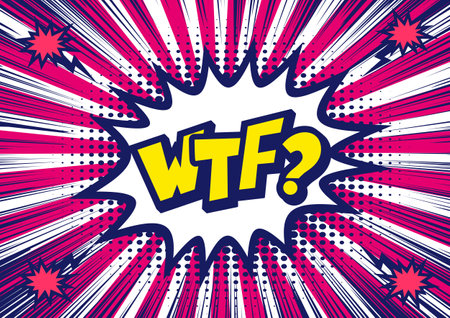 Pop art style, Comic book concept speech bubble Wow. Illustration halftone dot versus comic. Comics book template background. Pop art colorful backdrop.のイラスト素材