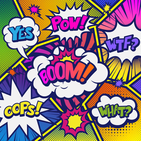 Comic book explosion background. Pop art retro style. Vector illustrationのイラスト素材