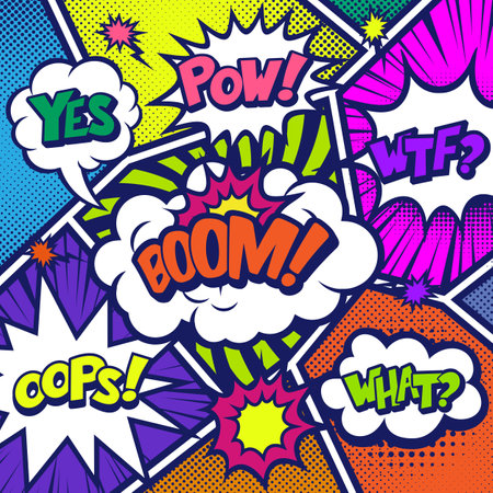 Comic speech bubbles. Pop art retro style. Vector illustration.のイラスト素材