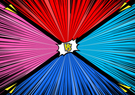 Comic book explosion radial speed lines background. Pop art retro style. Vector illustrationのイラスト素材