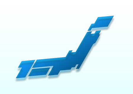 Illustration of a blue business graph on a white background - vectorのイラスト素材