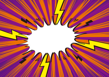 Comic book style word on abstract background. Vector illustration. For sale banner, empty speech bubble set, vector illustration halftone book design.のイラスト素材