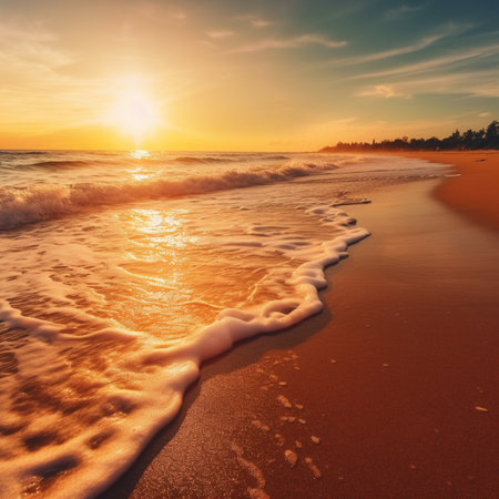 Beautiful seascape. Sunset over the sea. Landscape.の素材