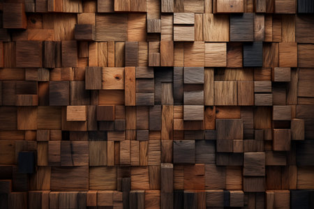 Wooden texture background. Closeup of wooden cubes. 3d renderingの素材