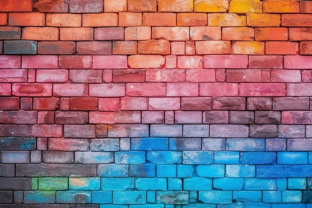 Colorful brick wall background. Colorful brick wall texture background.の素材