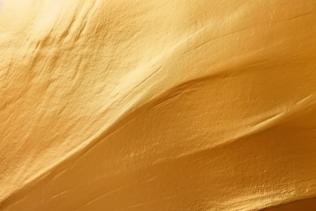 golden fabric texture background with some fine grain and light in itの素材
