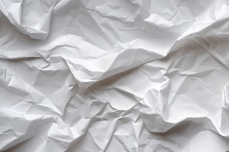 White crumpled paper background. Texture of crumpled paper.の素材