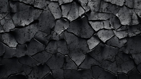 Cracked black wall. Abstract grunge background. Texture of cracked black wallの素材
