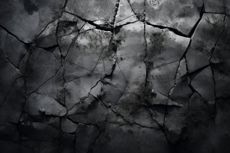 cracks in the ground, black and white photo, abstract backgroundの素材