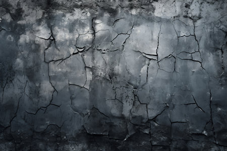 Grunge black wall with cracks and scratches. Abstract background.の素材