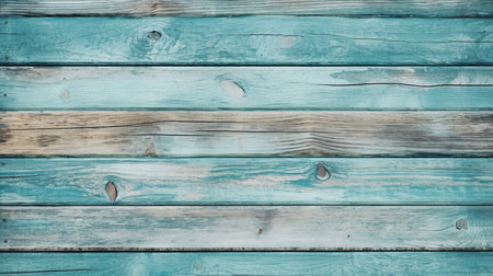 Old painted wood wall - texture or background. Blue and cyan colorの素材