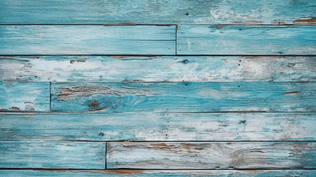 Old blue painted wood wall texture background. Rustic style with copy spaceの素材