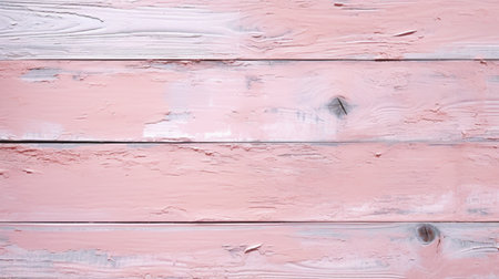 Pink painted wood wall texture background. Horizontal, top view.の素材