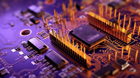 Abstract,close up of Mainboard Electronic computer background. (logic board,cpu motherboard,Main board,system board,mobo)の素材