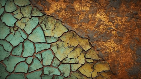 Grunge background with cracked paint on rusty metal surface. Grunge backgroundの素材