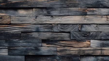 Wood texture background, wood planks. Dark wood texture background.の素材