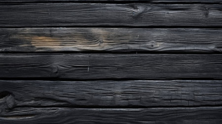 Old black wooden wall texture background. Black wood texture background. Black wooden backgroundの素材
