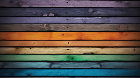 Colorful painted wooden wall - texture or background, retro tonedの素材