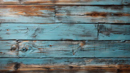 Old blue painted wood wall background texture. Wooden planks background.の素材