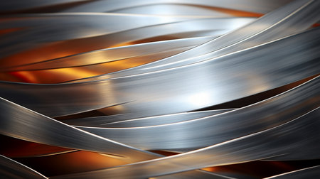 Abstract metallic background. 3d render illustration with depth of field.の素材