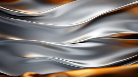 Luxury silver fabric with some smooth folds in it - 3d renderの素材