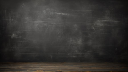 Empty wooden table and chalkboard background. For product display montageの素材