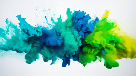 Colorful ink in water isolated on white background. Abstract background.の素材