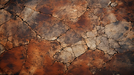Dry cracked earth background. Cracks in the ground texture.の素材