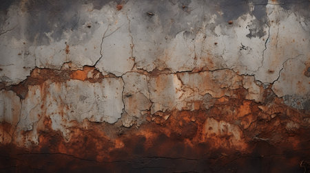 Rusty metal texture with scratches and cracks. Abstract background and texture for design.の素材
