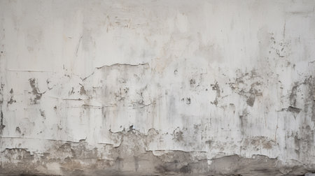 Texture of old rustic white wall covered with gray stuccoの素材