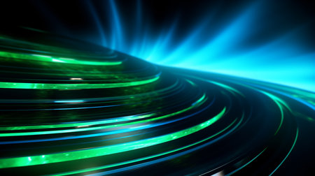 Futuristic technology wave background design with lights and speed motion linesの素材