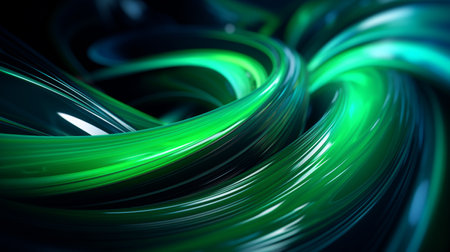 3d rendering of abstract wavy background with glowing lights in itの素材