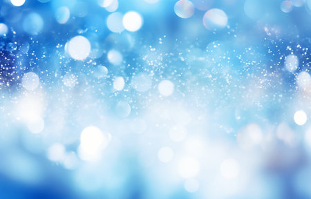 Abstract blue bokeh background. Christmas and New Year concept.の素材