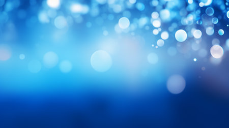 Abstract blue background with bokeh defocused lights and stars.の素材