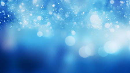 abstract blue background with bokeh defocused lights and starsの素材