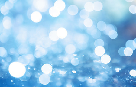 abstract blue bokeh background for Christmas and New Year.の素材