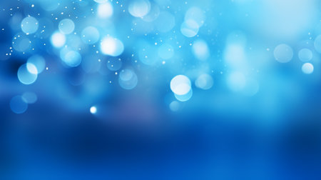 abstract blue background with bokeh defocused lights and starsの素材