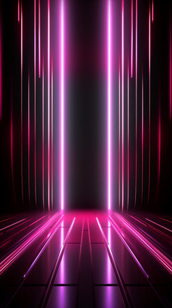 Neon abstract background. Laser beams in the dark. Vector illustration.の素材
