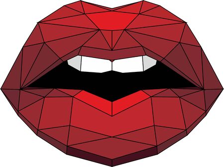vector illustration of a red lipsのイラスト素材
